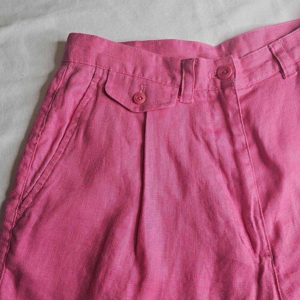 Ralph Lauren Women's Chino Shorts Hot Pink 8 Linen Coastal Summer Festival - Picture 2 of 7